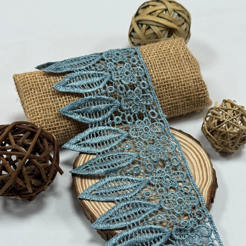 Мереживо поліестер "Тиша мережива"8,5см.(1 м.), синій