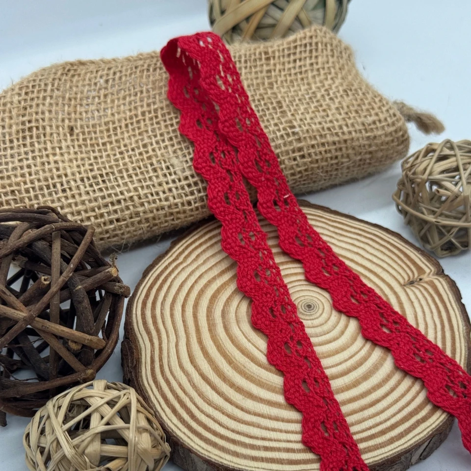 Мереживо макраме "Ніжна мелодія" 2 см.(1 м.), червоний