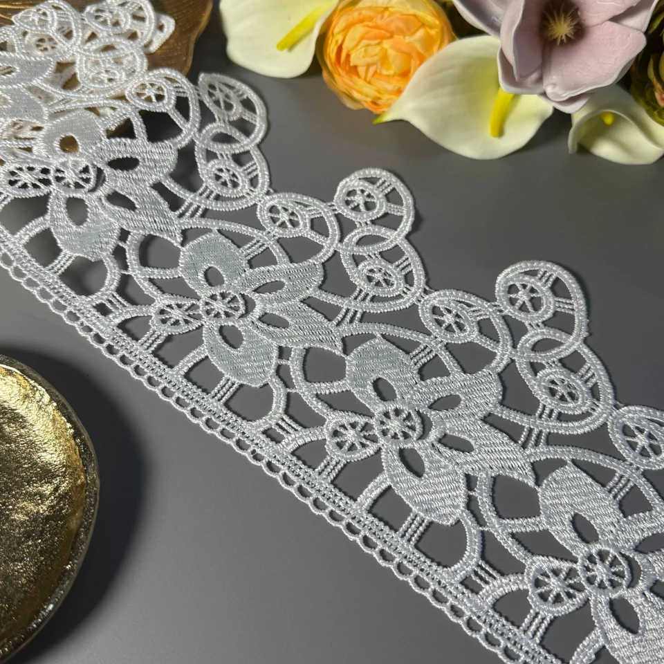 Мереживо поліестер ВВ"Тренд натхнення" 15 см.(1 м.), теплий білий