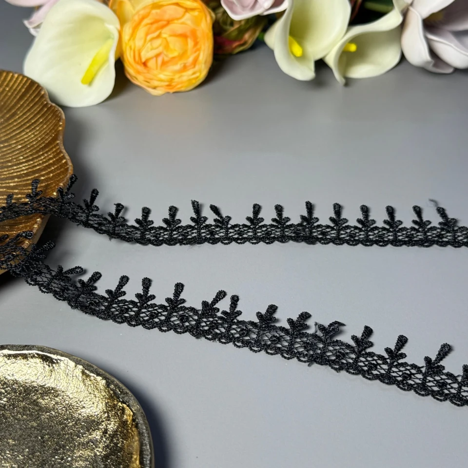 Мереживо поліестер ВВ"Модна хвиля" 3 см.(1 м.), чорний
