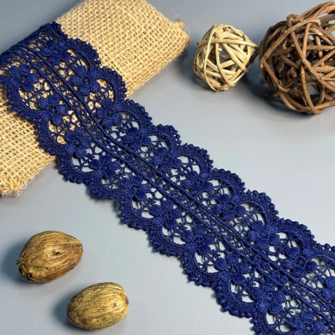 Мереживо поліестер "М'який бриз" 7 см.(1 м.), синій