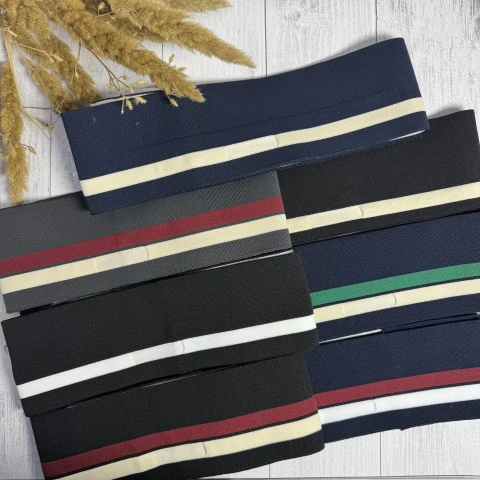 Трикотажний пояс довяз Стиль (8.5см*90 см), чорний+молочний