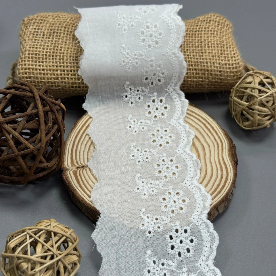 Мереживо прошва "Лавандова роса" 7,5 см (1 м.), Білий