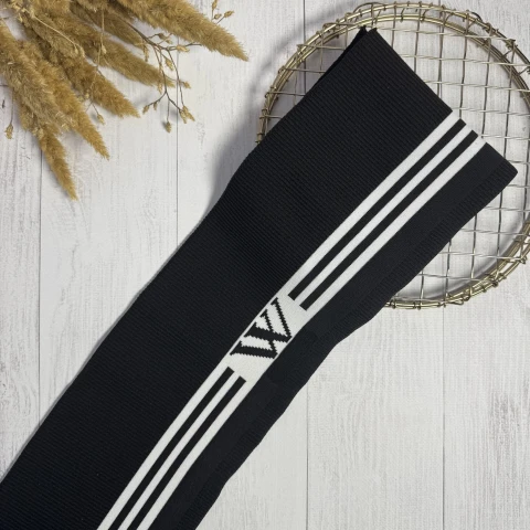 Трикотажний пояс довяз Рібана W (14 см*90 см), чорний