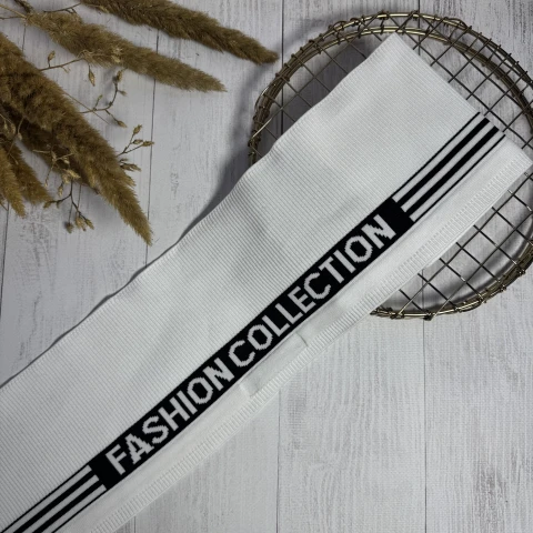 Трикотажний пояс довяз Рібана FASHION COLLECTION (13 см*90 см), білий