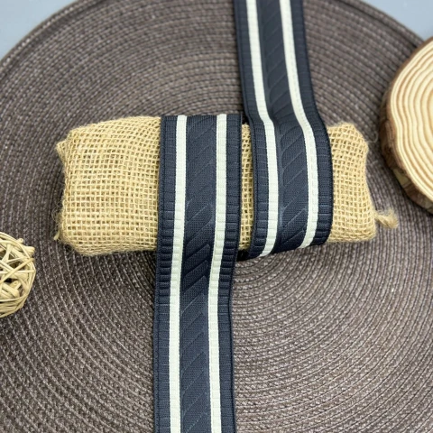 Трикотажний лампас Косичка 4 см (1 м), C:4 темно сірий