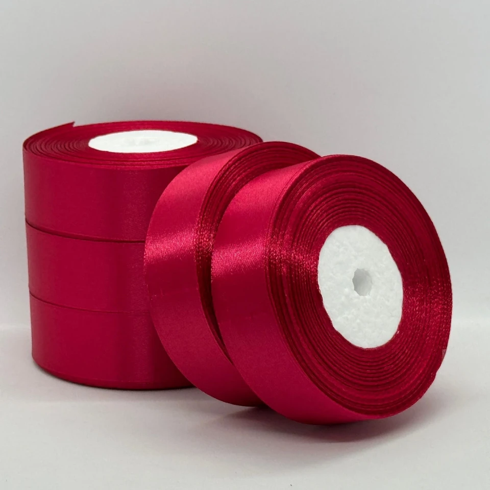 Атласна стрічка 2.5 см (33 м.), 72 світлий бордовий