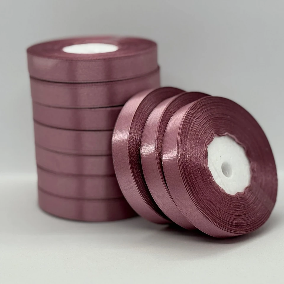 Атласна стрічка 1.2 см (33 м.), 91 пудровий