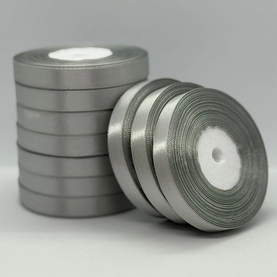 Атласна стрічка 1.2 см (33 м.), 179 сірий