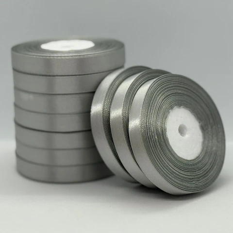 Атласна стрічка 1.2 см (33 м.), 179 сірий