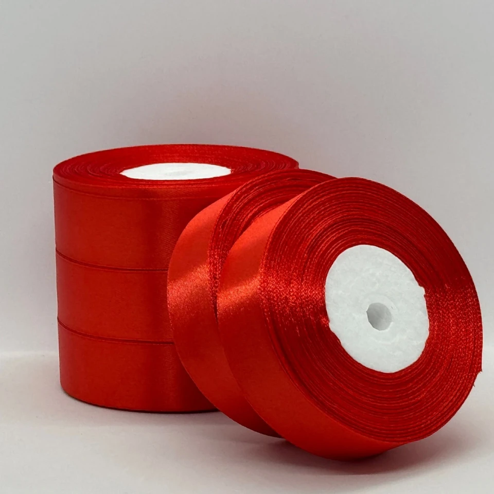 Атласна стрічка 2.5 см (33 м.), 162 гранатовий