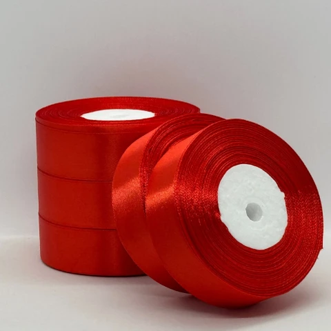 Атласна стрічка 2.5 см (33 м.), 162 гранатовий