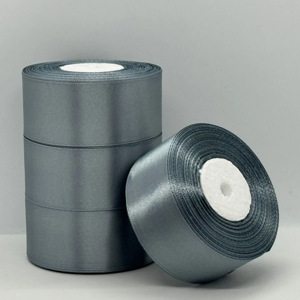 Атласна стрічка 4 см (33 м.), 03 сірий