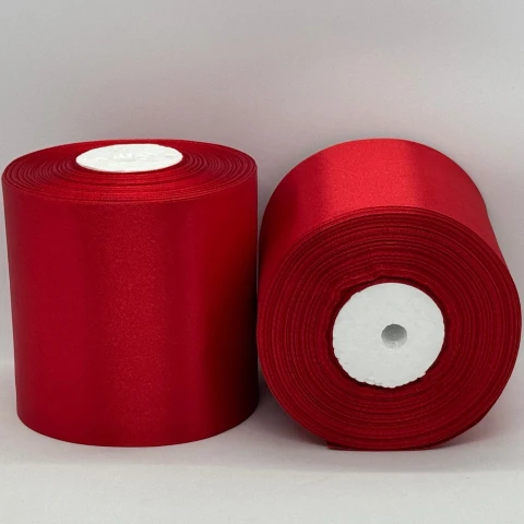 Атласна стрічка 10 см (33 м.), 163 червоний