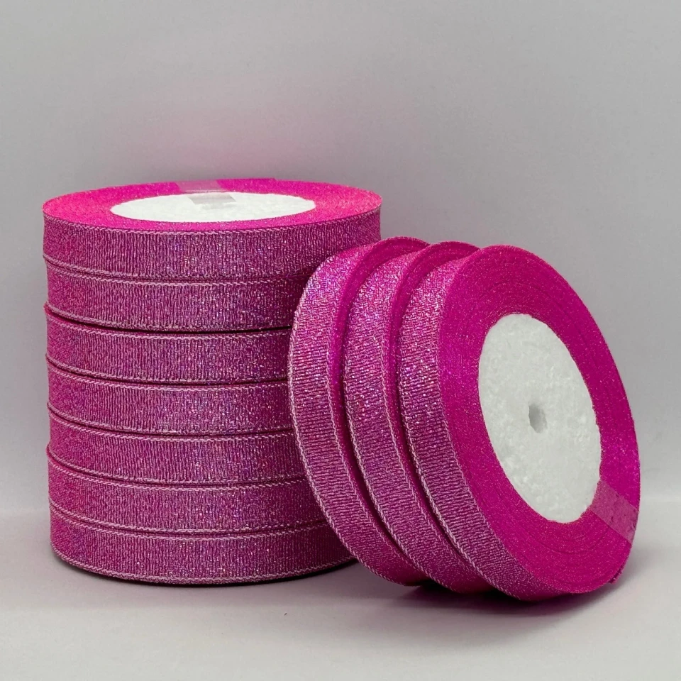 Тасьма парчева 1,2 см (25 ярдів/22,75 м.), 34 ліловий + срібло