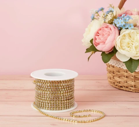 Цепі камні ss 8 2.5 мм (10 ярдів), золото АВ