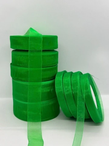 Стрічка органза 1,25 см (45 м.), 1019 зелений