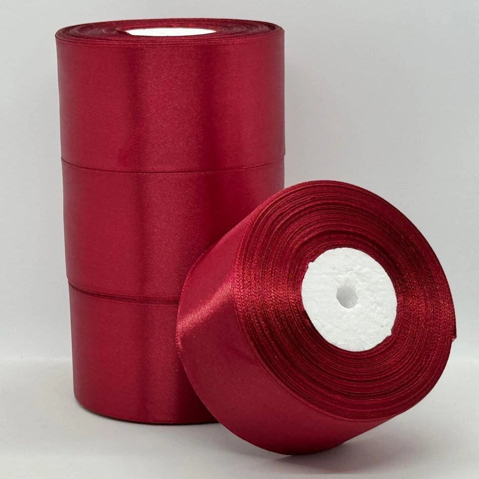 Атласна стрічка 5 см (33 м.), 37 темний бордовий