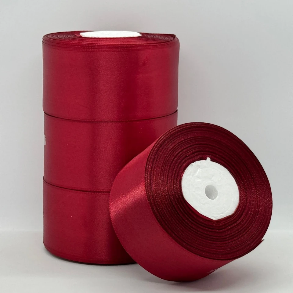 Атласна стрічка 5 см (33 м.), 48 карміновий