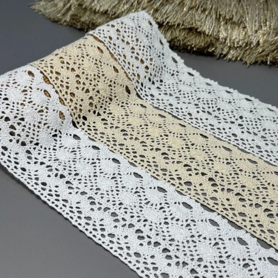 Мереживо макраме "Ніжний штрих" 7,5 см.(1 м), білий