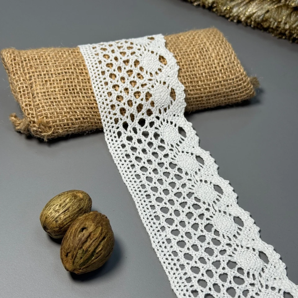 Мереживо макраме "Лінія спокою" 6 см (1м.), білий