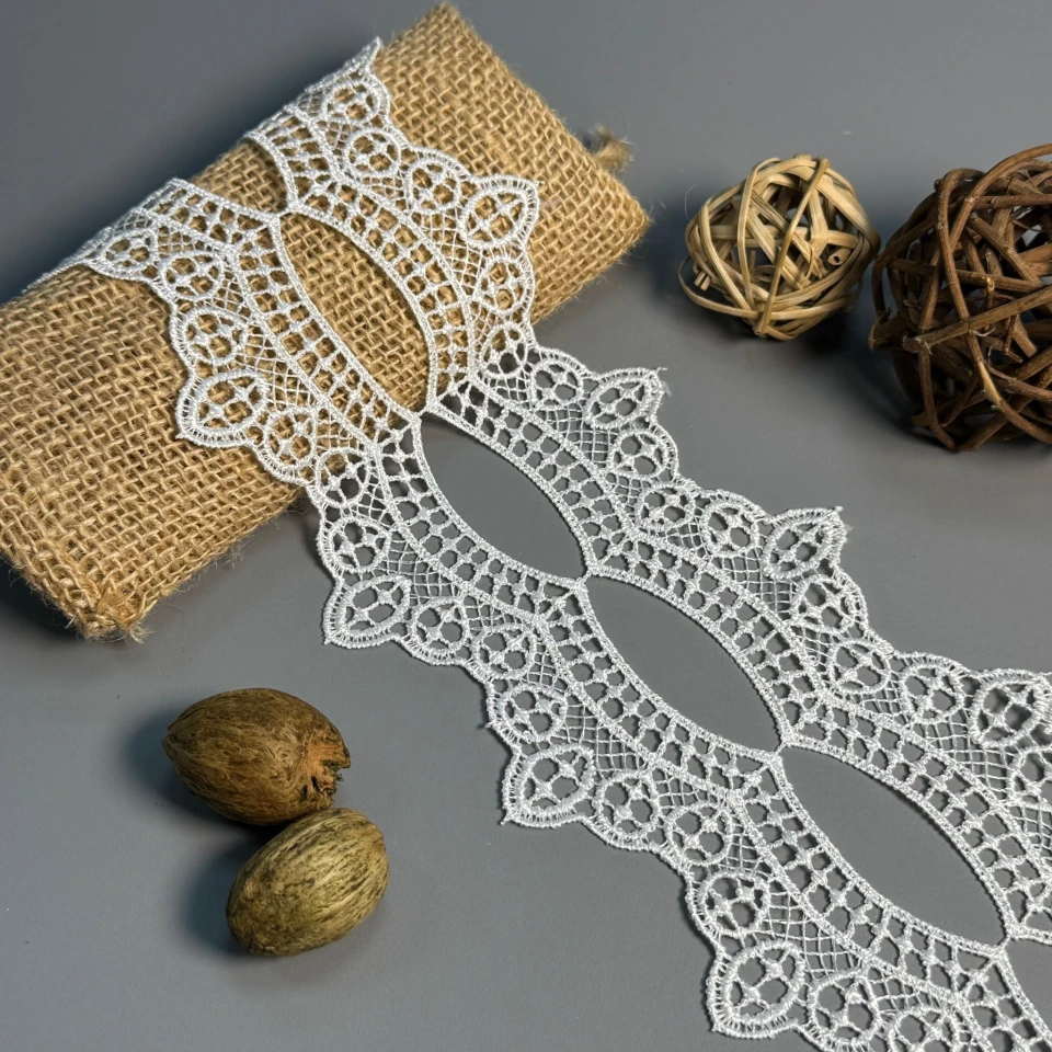 Мереживо поліестер "Кремовий настрій" 10 см.(1 м.), молочний