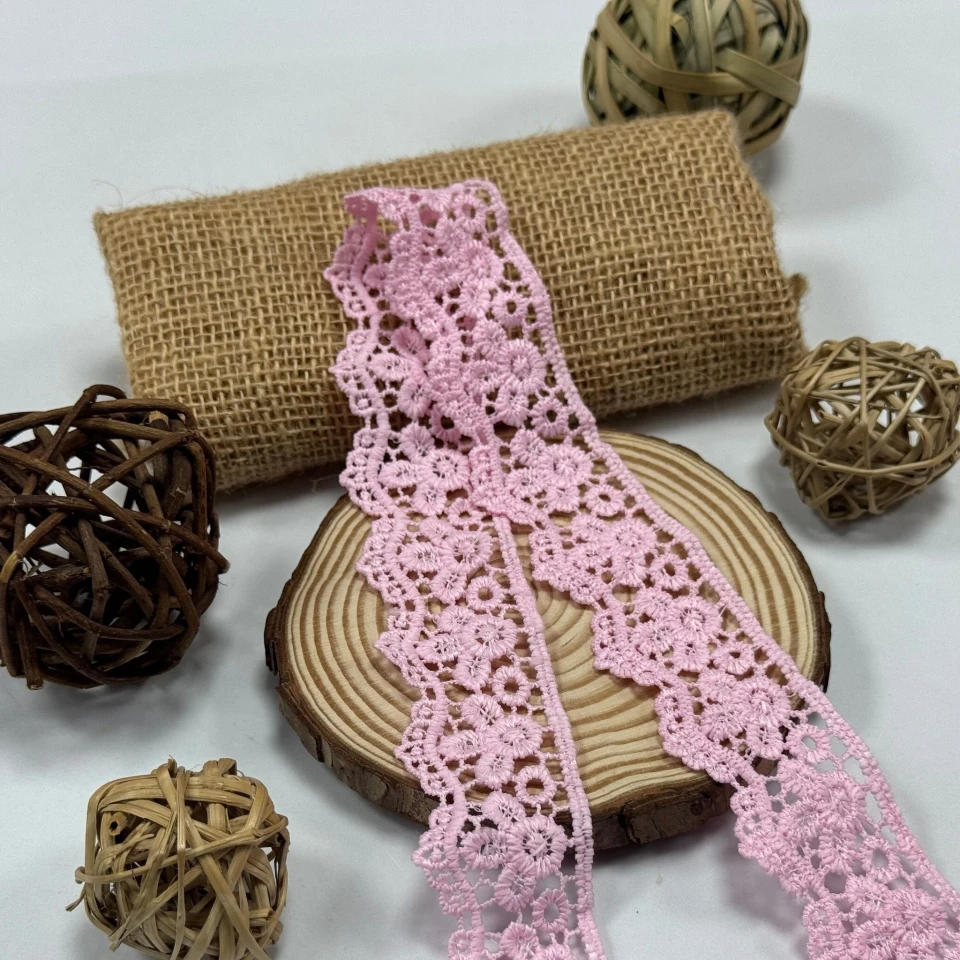 Мереживо поліестер "Світло ніжності" 4 см.(1 м.), рожевий