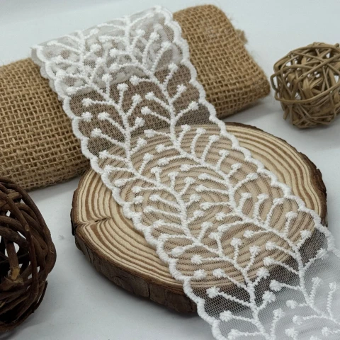 Мереживо органза«Дихання весни» 7 см (1 м.), білий