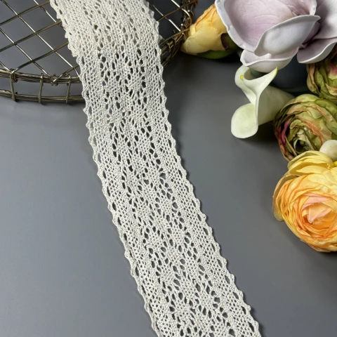 Мереживо макраме "Ранкова лагідність" 6 см. (1 м), бежевий