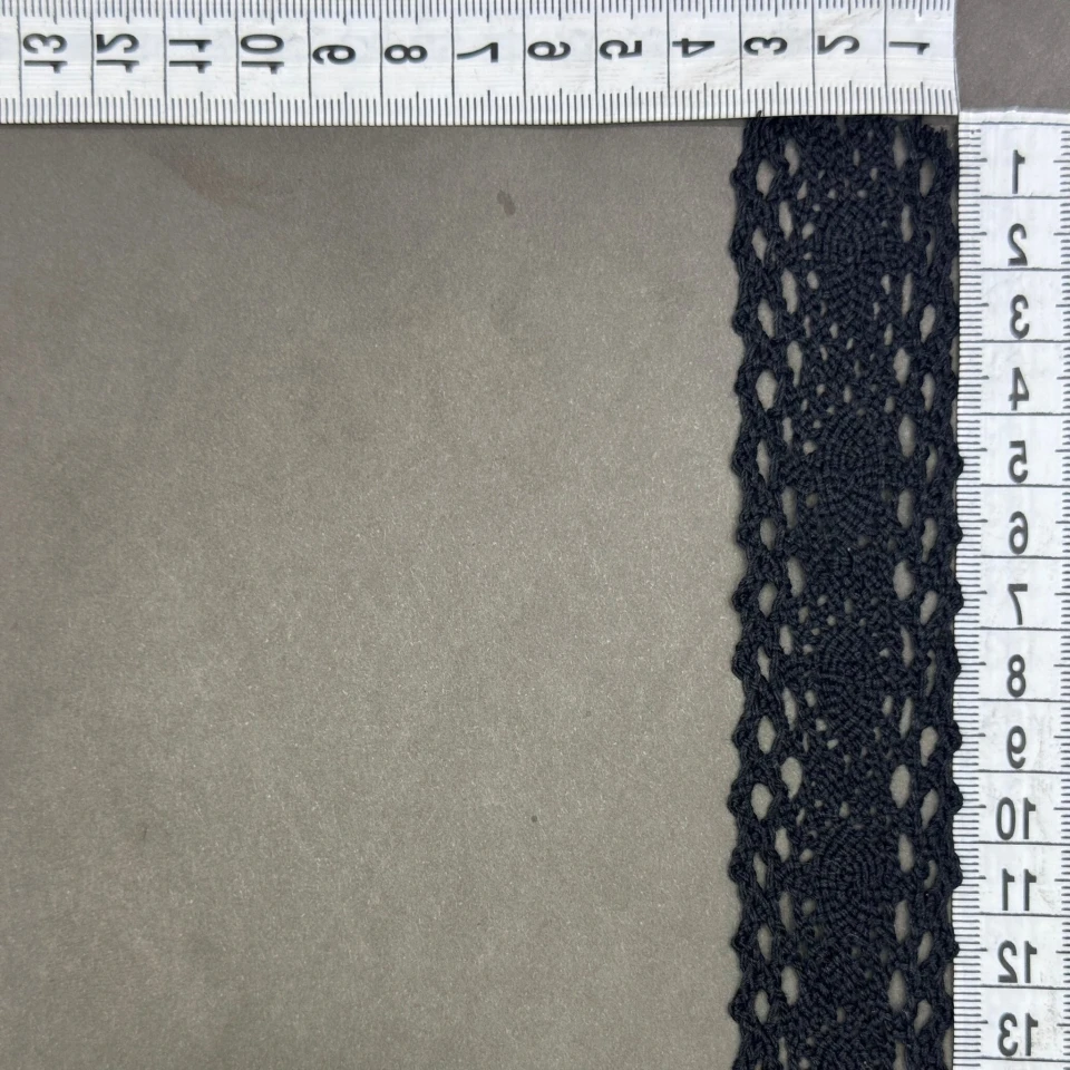 Мереживо макраме "Молочний бриз" 3 см (1 м.), чорний