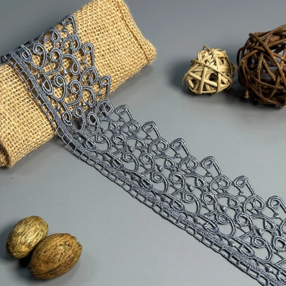 Мереживо поліестер "Легкий шепіт" 8 см.(1 м.), сірий (20 метрів)