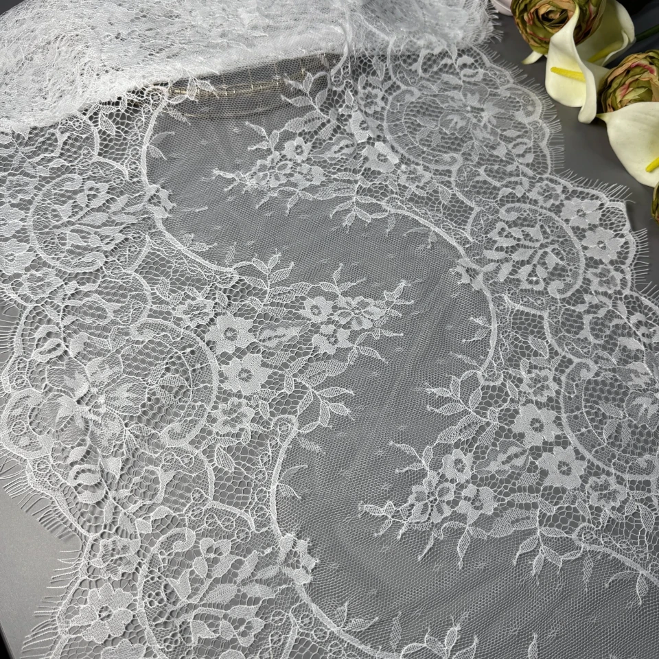 Мереживо французьке «Літній вітерець» 43 см. (купон 3 м.), теплий білий