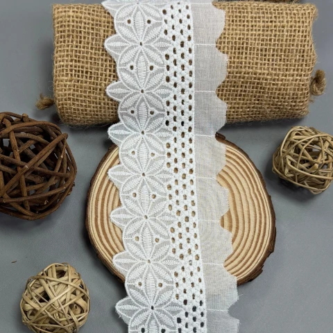 Мереживо прошва "Біле мереживо" 7 см  (1 м,), білий