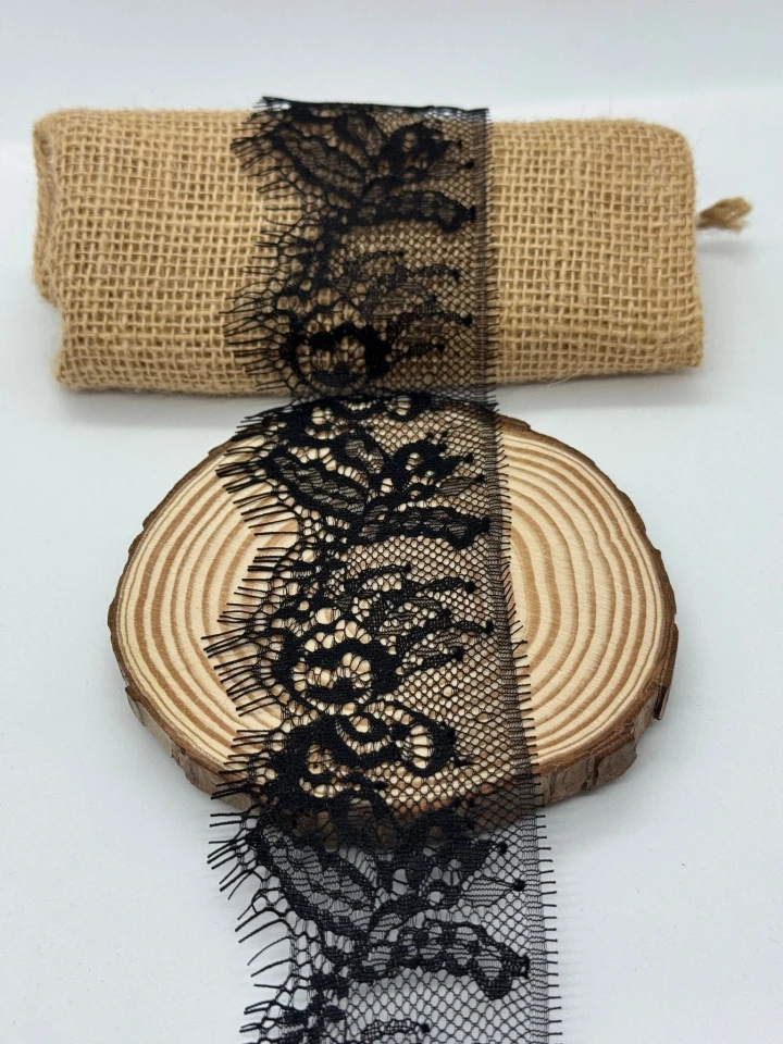 Мереживо французьке «Belle Amour» 6 см. (купон 3 м.), чорний