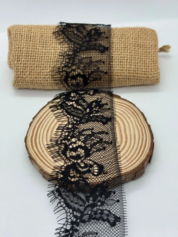 Мереживо французьке «Belle Amour» 6 см. (купон 3 м.), чорний