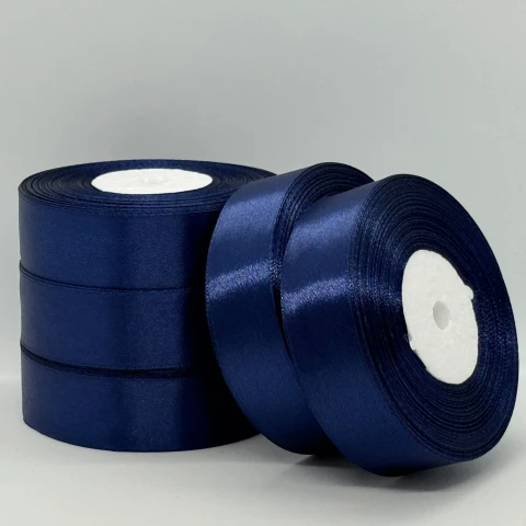 Атласна стрічка 2.5 см (33 м.), 120 синій шкільний