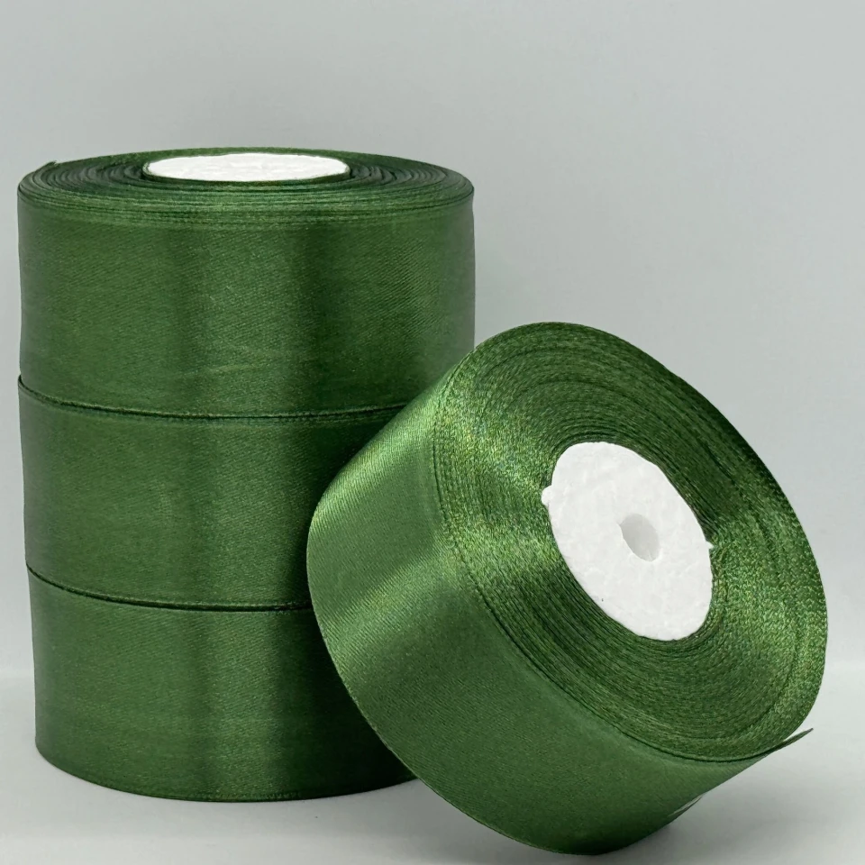 Атласна стрічка 4 см (33 м.), 49 зелена трава