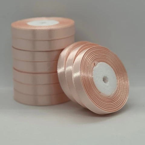 Атласна стрічка 1.2 см (33 м.), 06 ніжно-персиковий