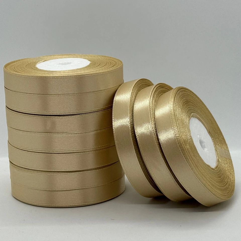 Атласна стрічка 1.2 см (33 м.), 123 теплий коричневий