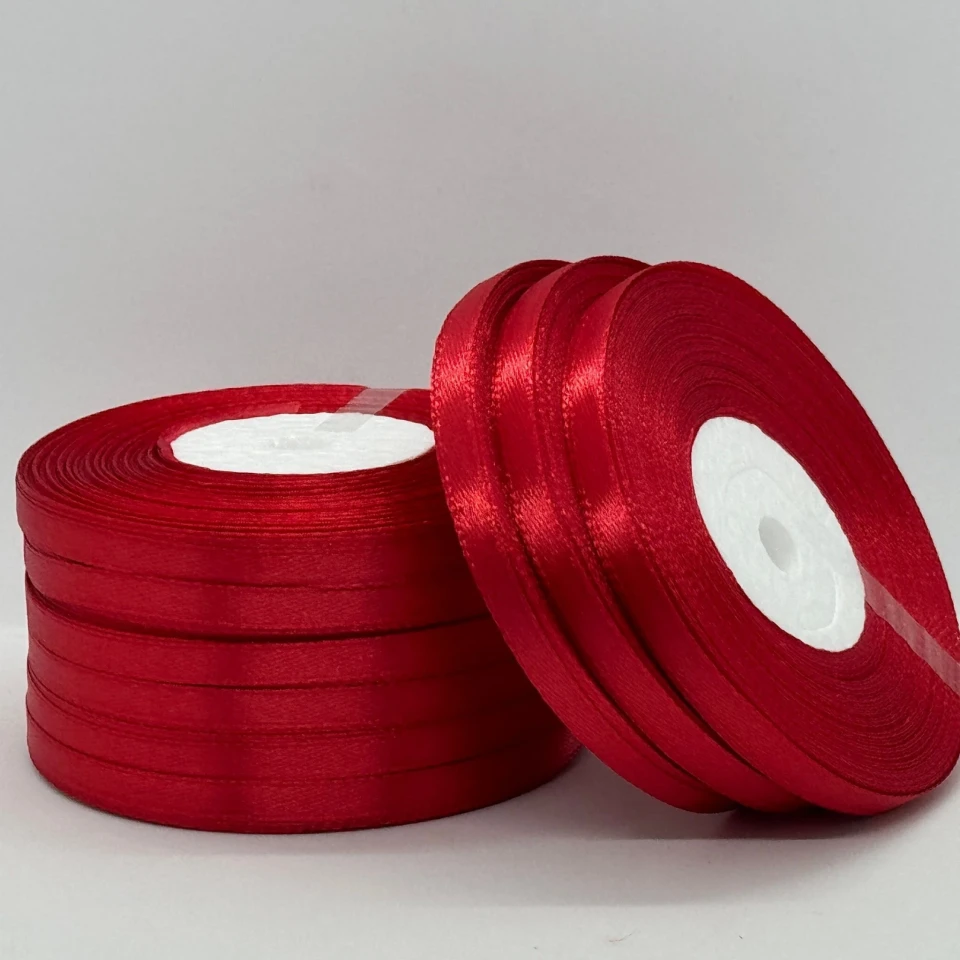 Атласна стрічка 0.6 см (33 м.), 133 кардинальский