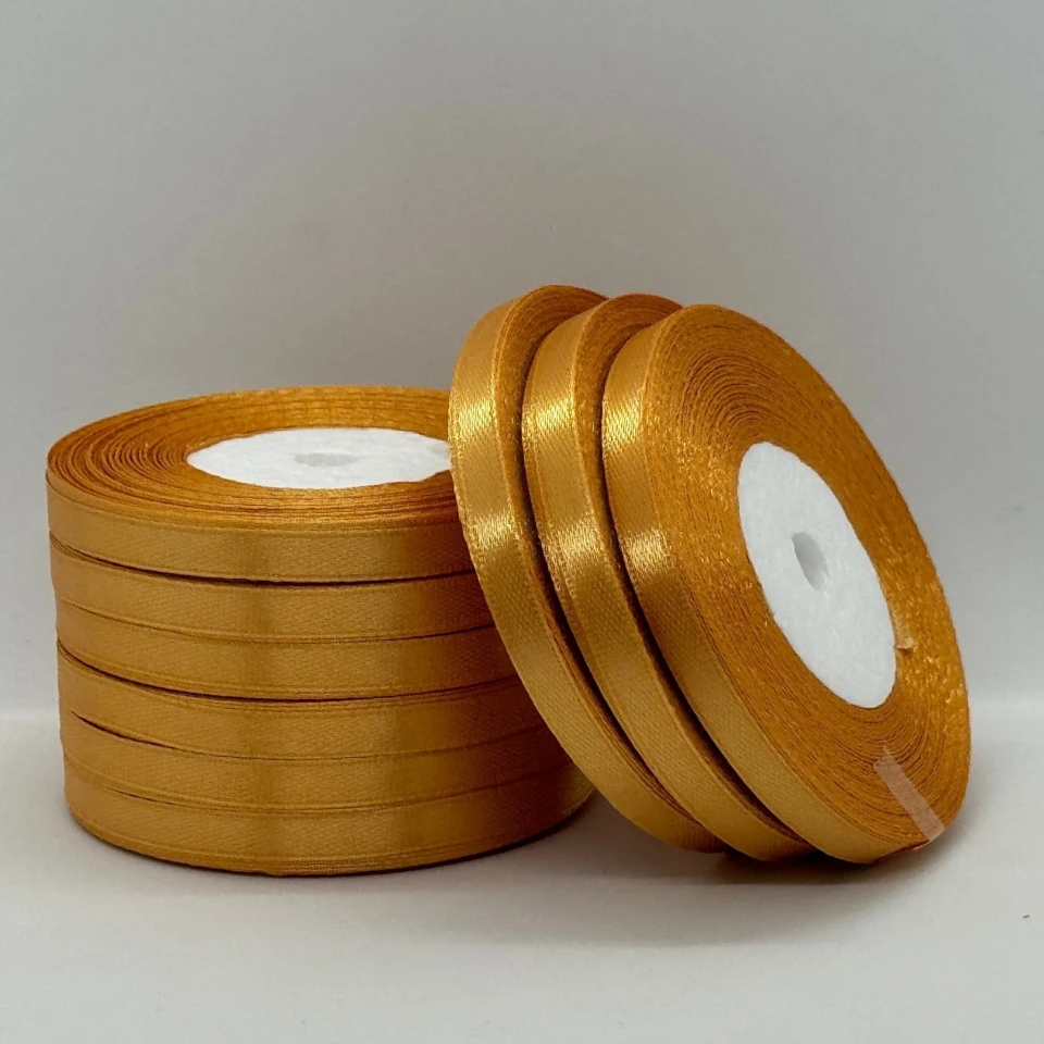 Атласна стрічка 0.6 см (33 м.), 157 жовто-оранжевий