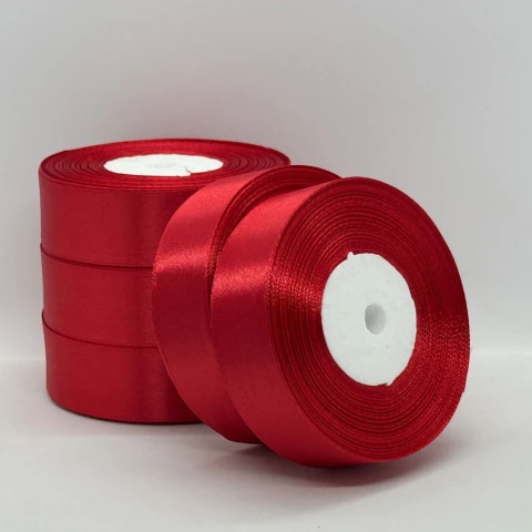 Атласна стрічка 2.5 см (33 м.), 133 кардинальский