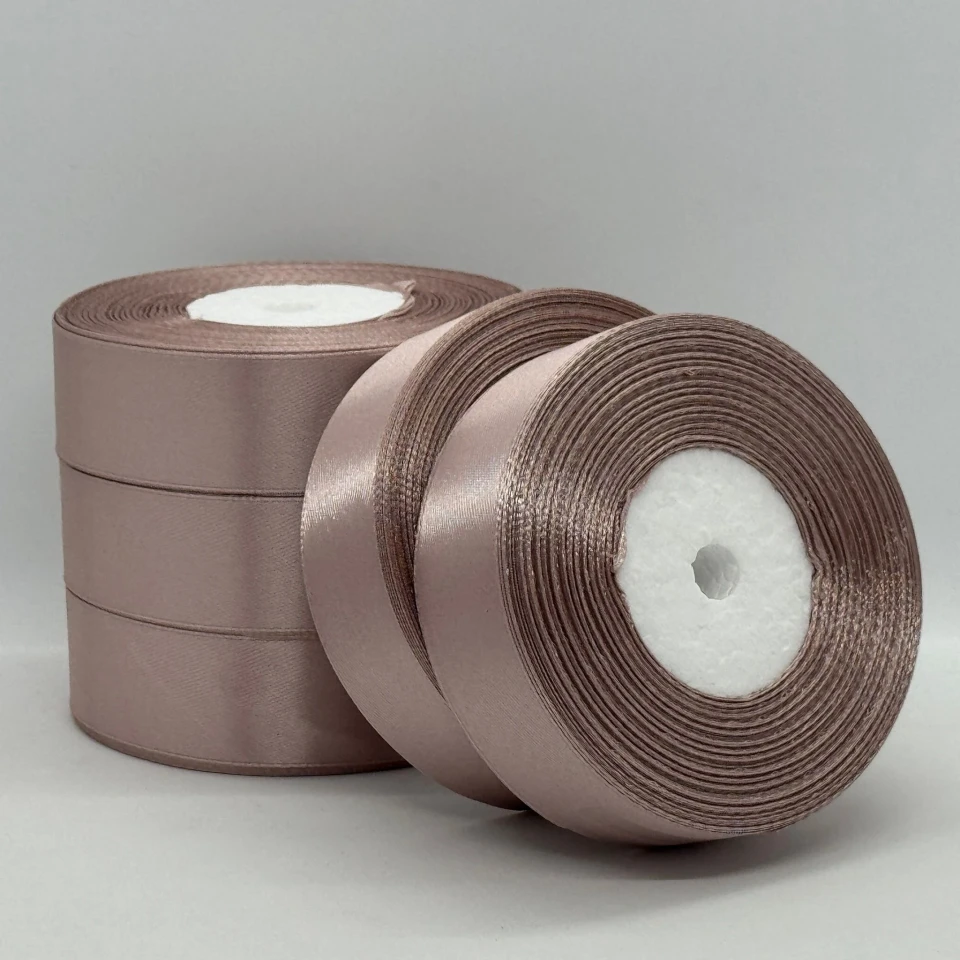 Атласна стрічка 2.5 см (33 м.), 92 кава з молоком