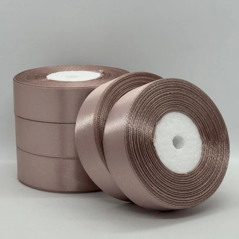 Атласна стрічка 2.5 см (33 м.), 92 кава з молоком