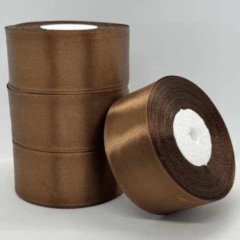 Атласна стрічка 4 см (33 м.), 142 коричневий