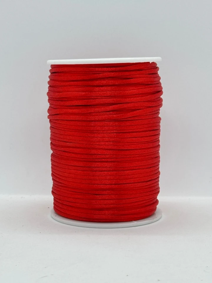 Шнур атласний корсетний 2.3 мм (100 ярдів/91,44 м.), 1 червоний
