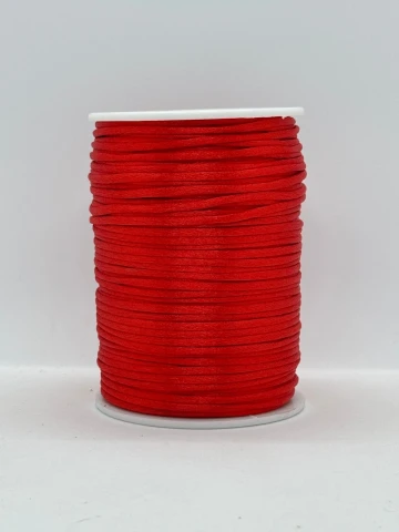 Шнур атласний корсетний 2.3 мм (100 ярдів/91,44 м.), 1 червоний