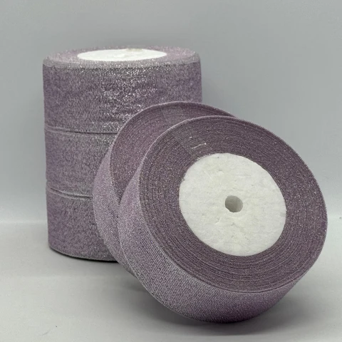 Тасьма парчева 4 см (25 ярдів/22,75 м.), 119 фіалковий + срібло