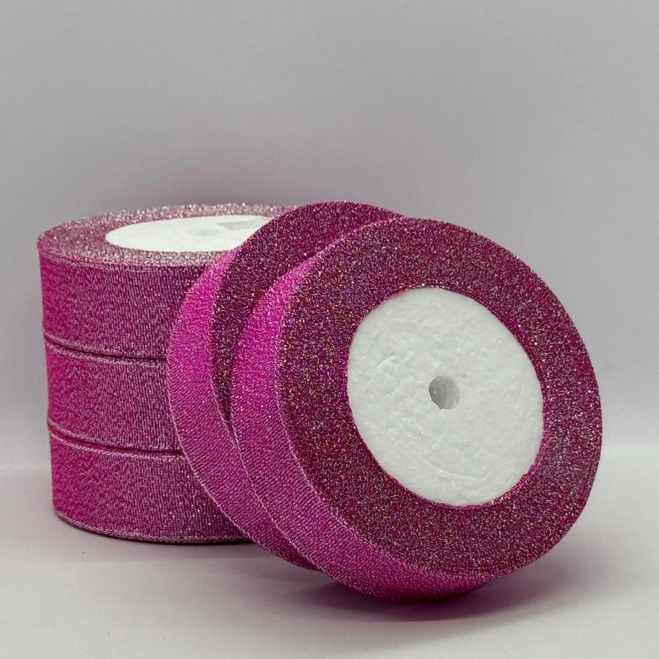 Тасьма парчева 2,5 см (25 ярдів/22,75 м.), 34 ліловий + срібло