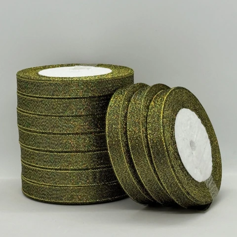 Тасьма парчева 1,2 см (25 ярдів/22,75 м.), 39 чорний + золото